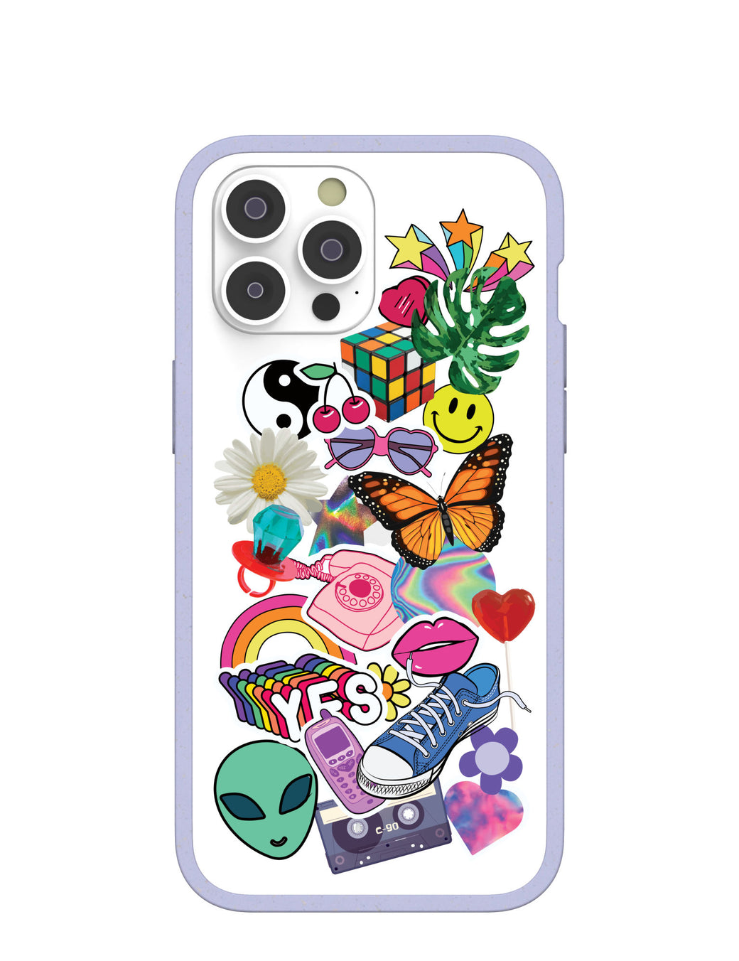 Clear 90s Baby iPhone 14 Pro Max Case With Lavender Ridge