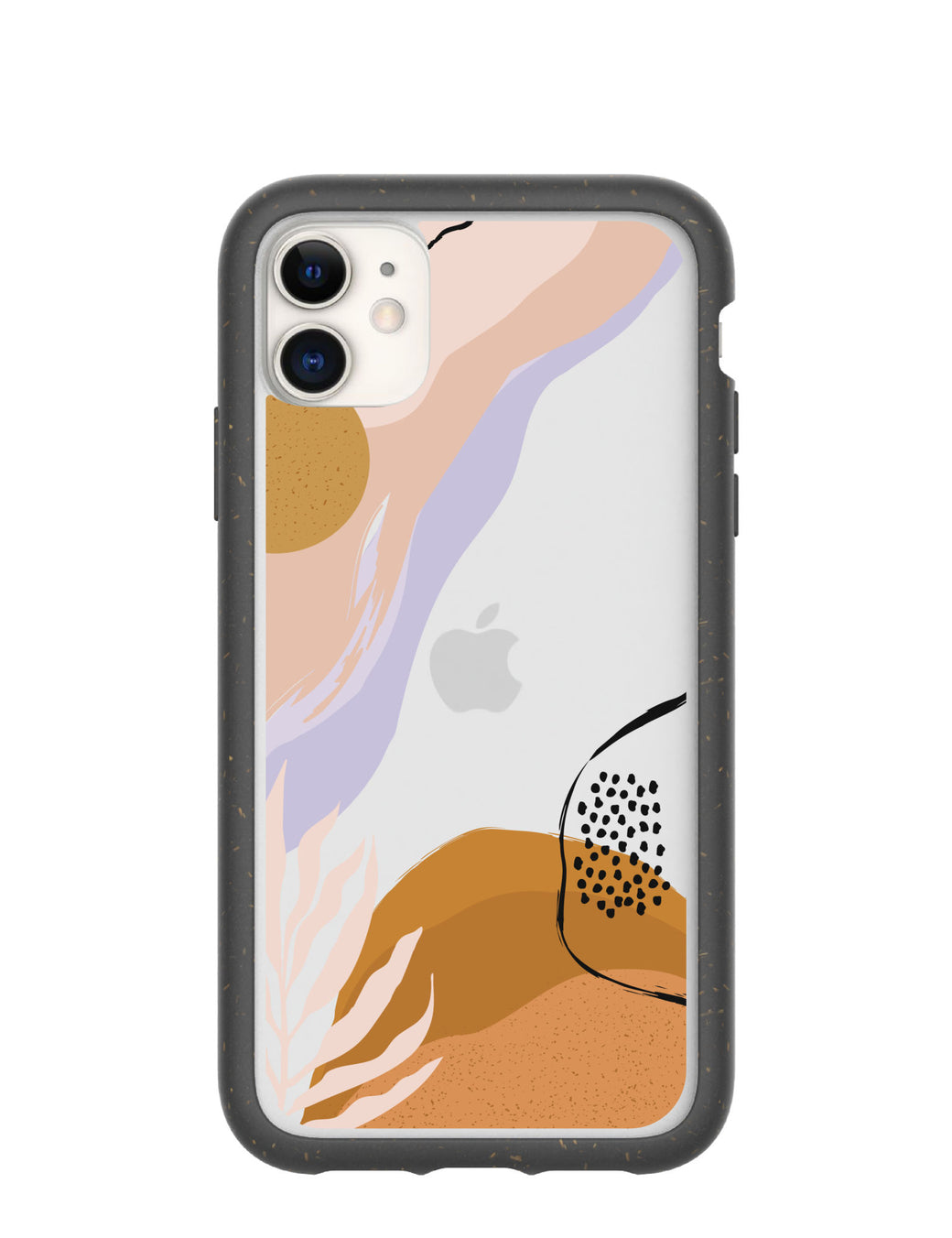 Clear Abstract Dunes iPhone 11 Case With Black Ridge
