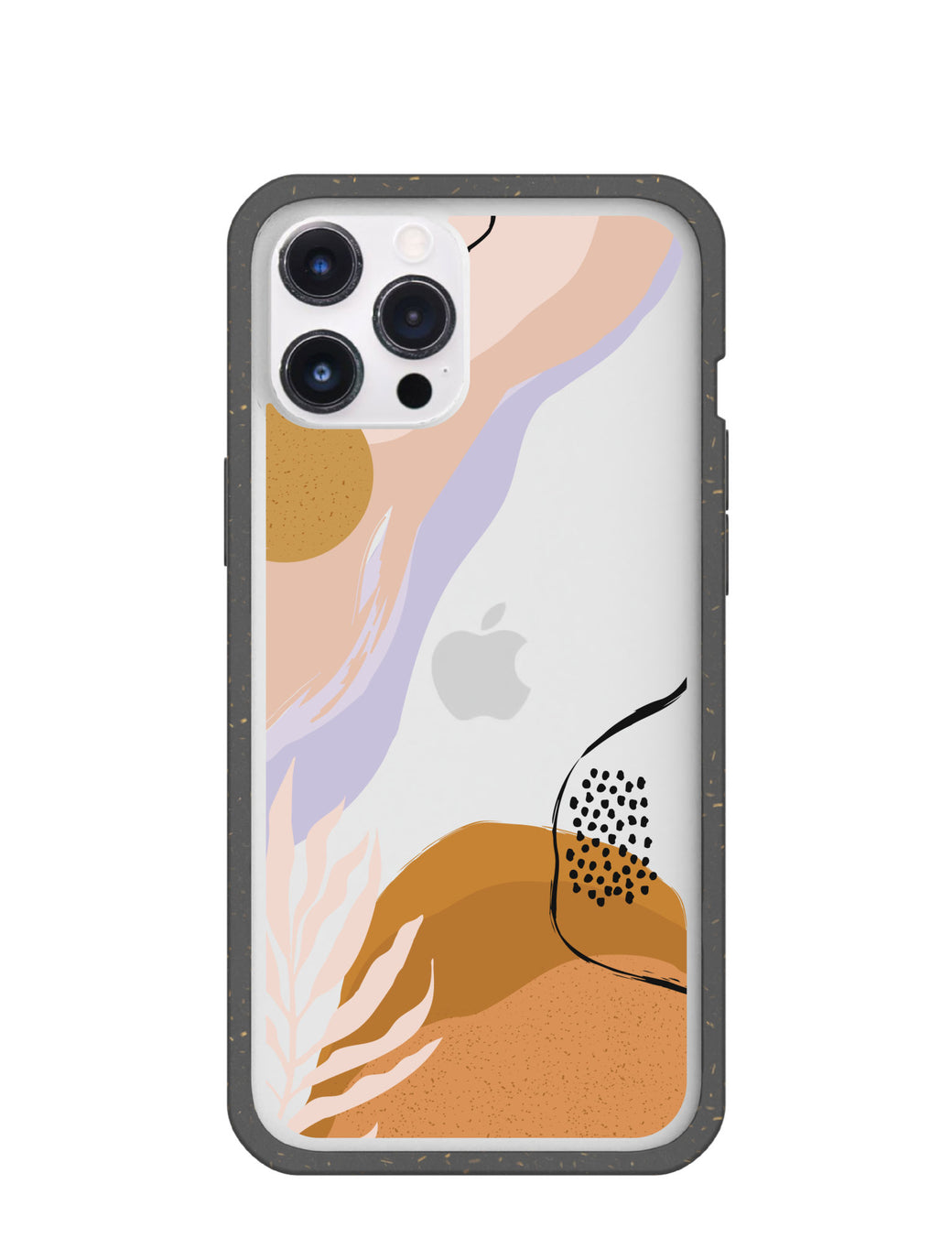 Clear Abstract Dunes iPhone 12 Pro Max Case With Black Ridge