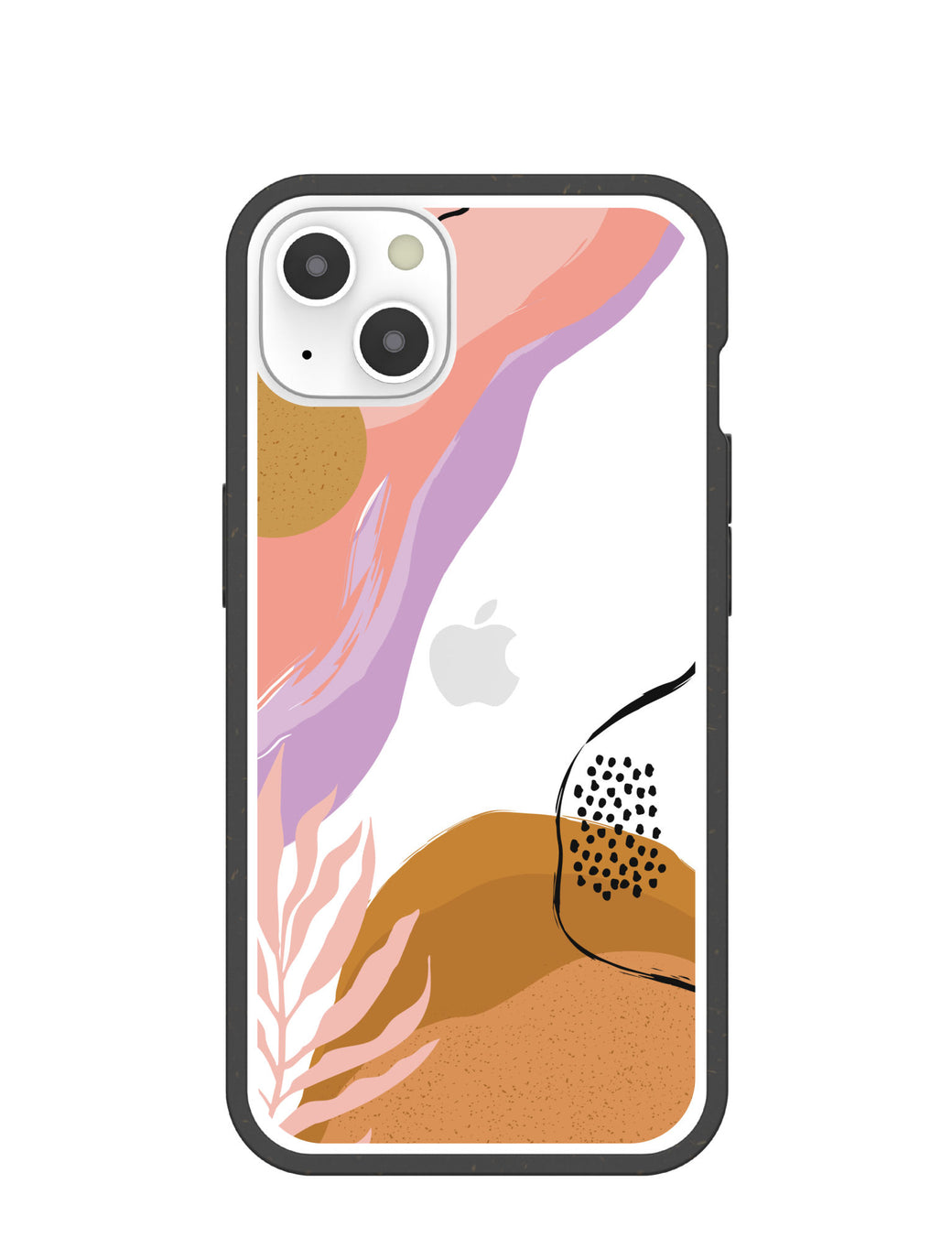 Clear Abstract Dunes iPhone 13 Case With Black Ridge