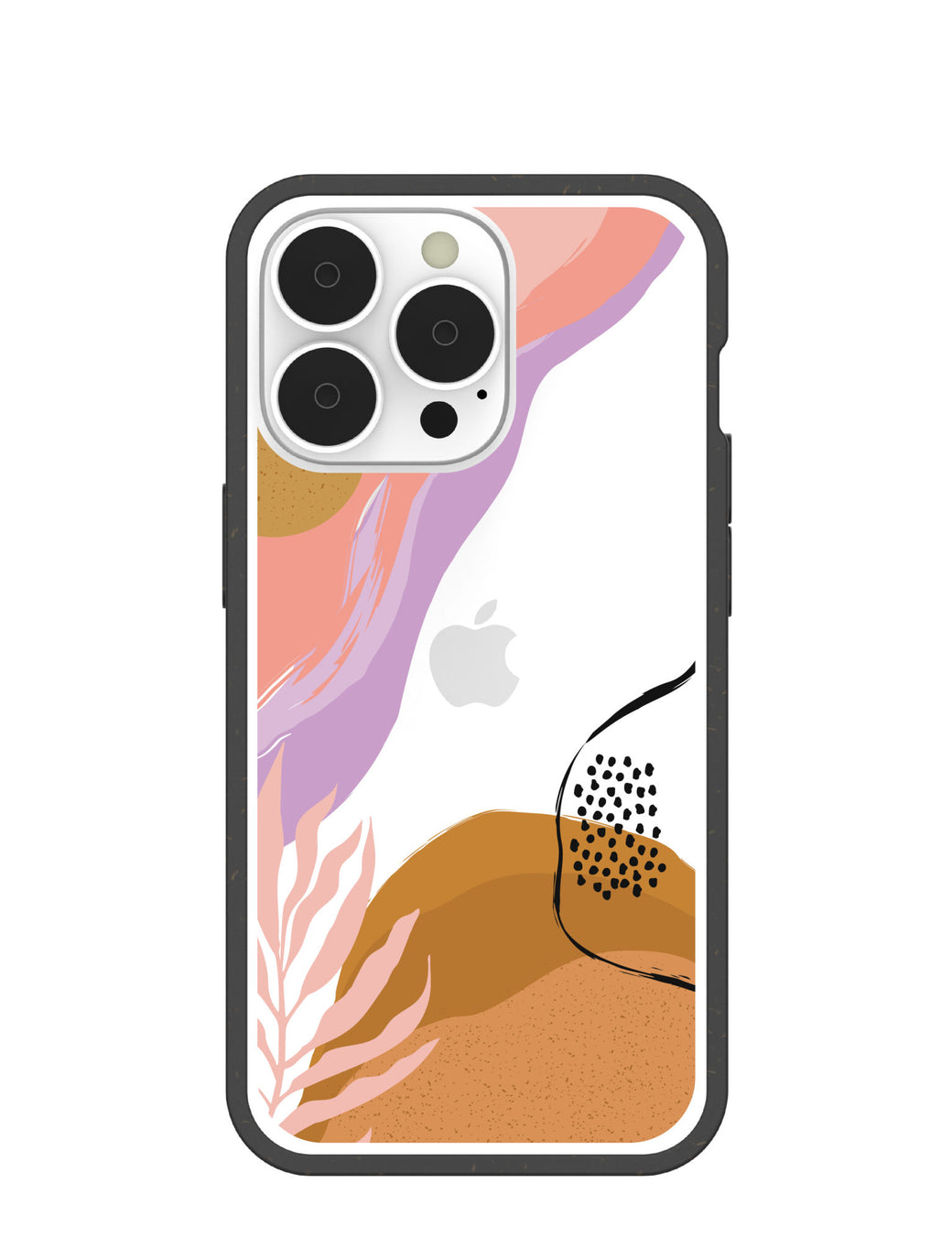 Clear Abstract Dunes iPhone 13 Pro Case With Black Ridge