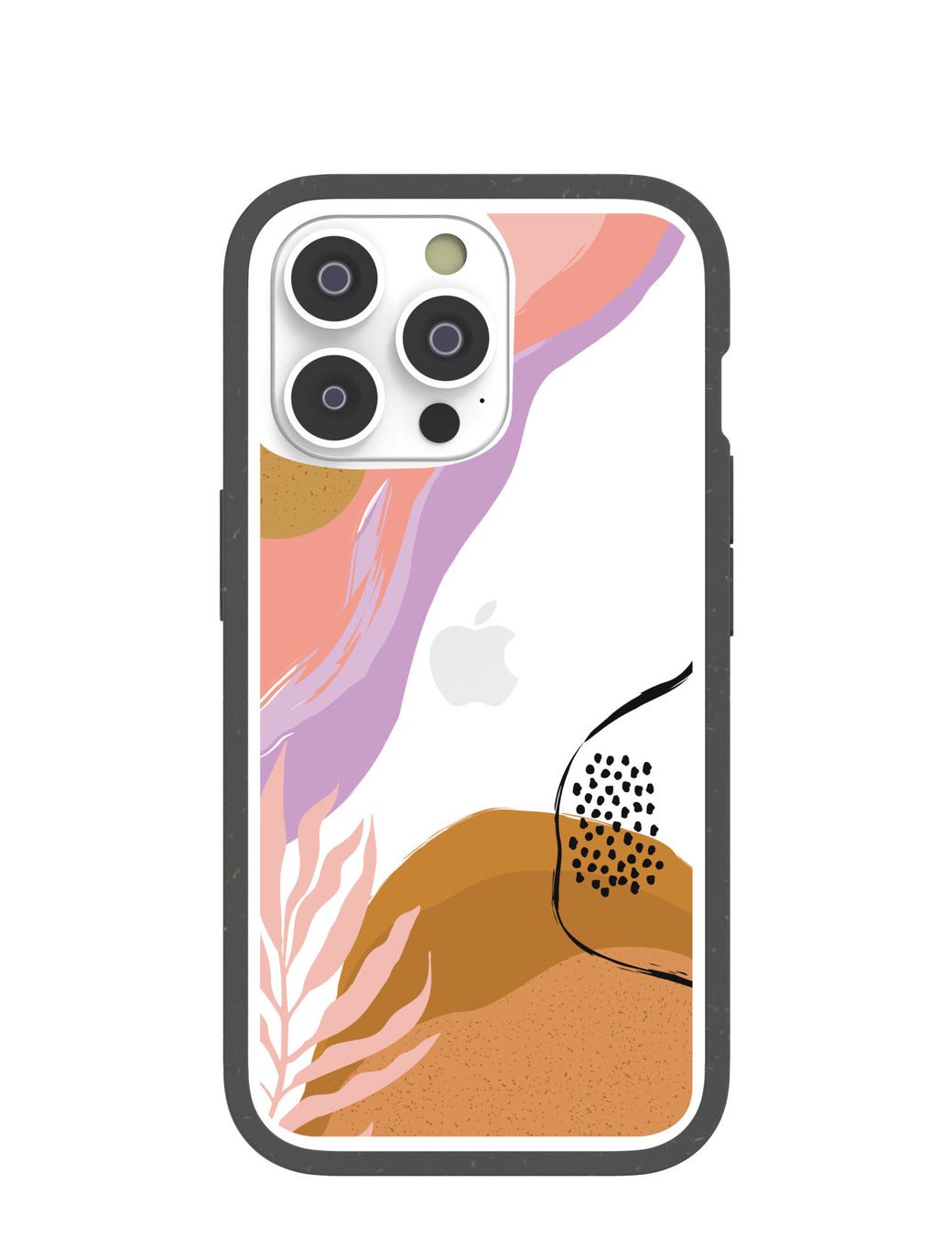 Clear Abstract Dunes iPhone 14 Pro Case With Black Ridge