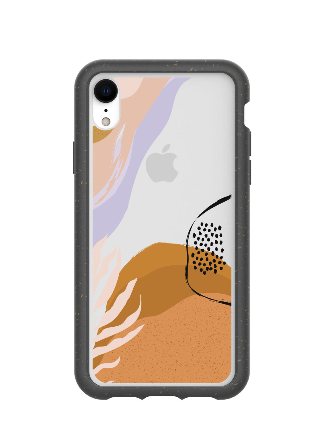 Clear Abstract Dunes iPhone XR Case With Black Ridge