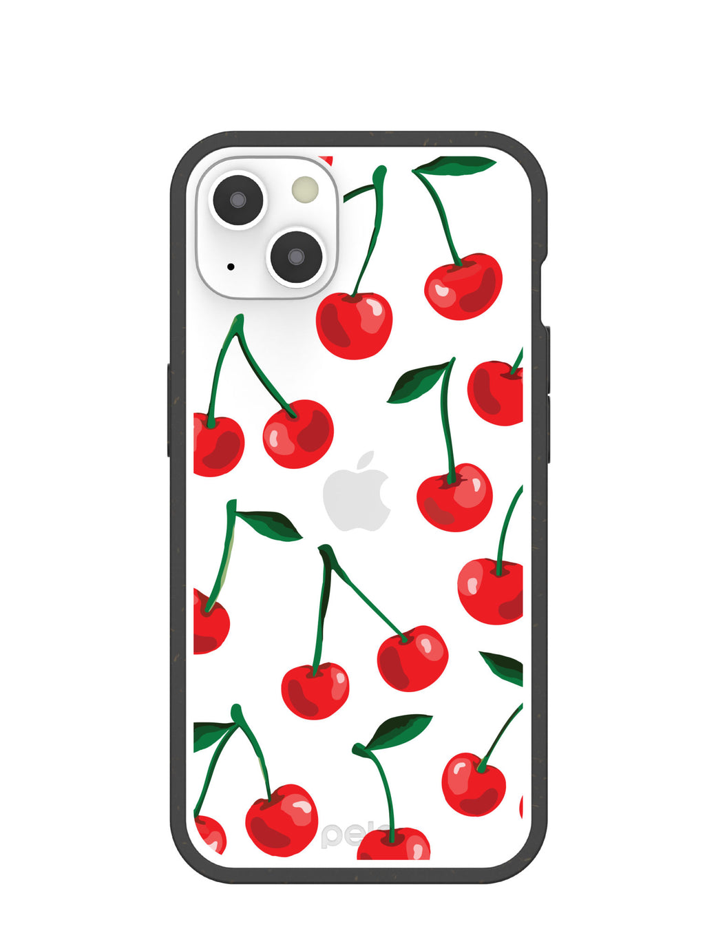 Clear Cherry Bomb iPhone 13 Case With Black Ridge