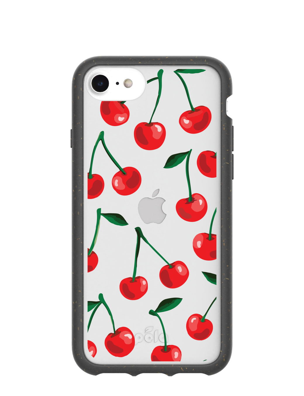 Clear Cherry Bomb iPhone 6/6s/7/8/SE Case With Black Ridge