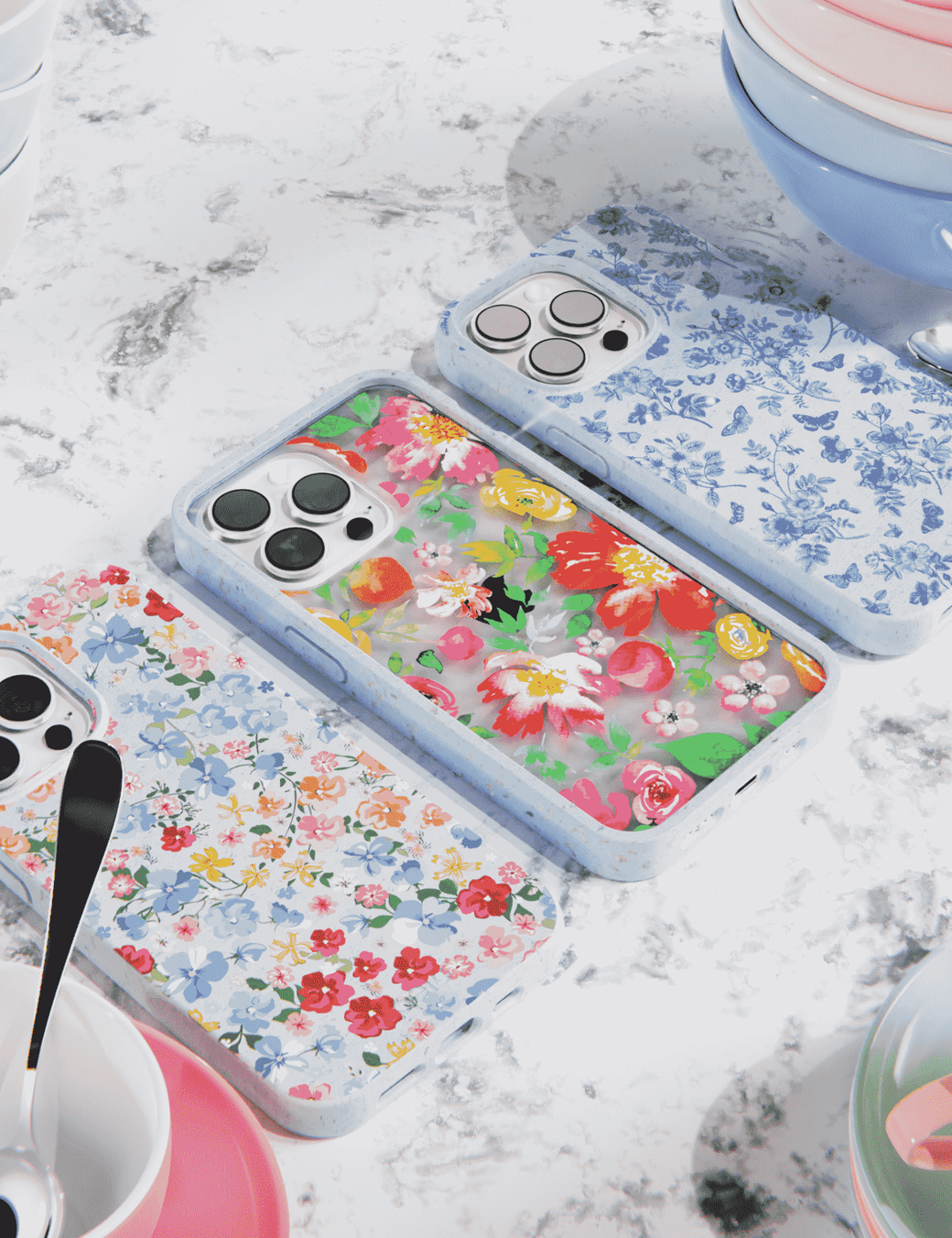 Powder Blue Porcelain iPhone 14 Pro Case with MagSafe Module