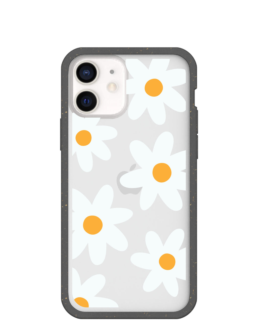 Clear Daisy iPhone 12/ iPhone 12 Pro Case With Black Ridge