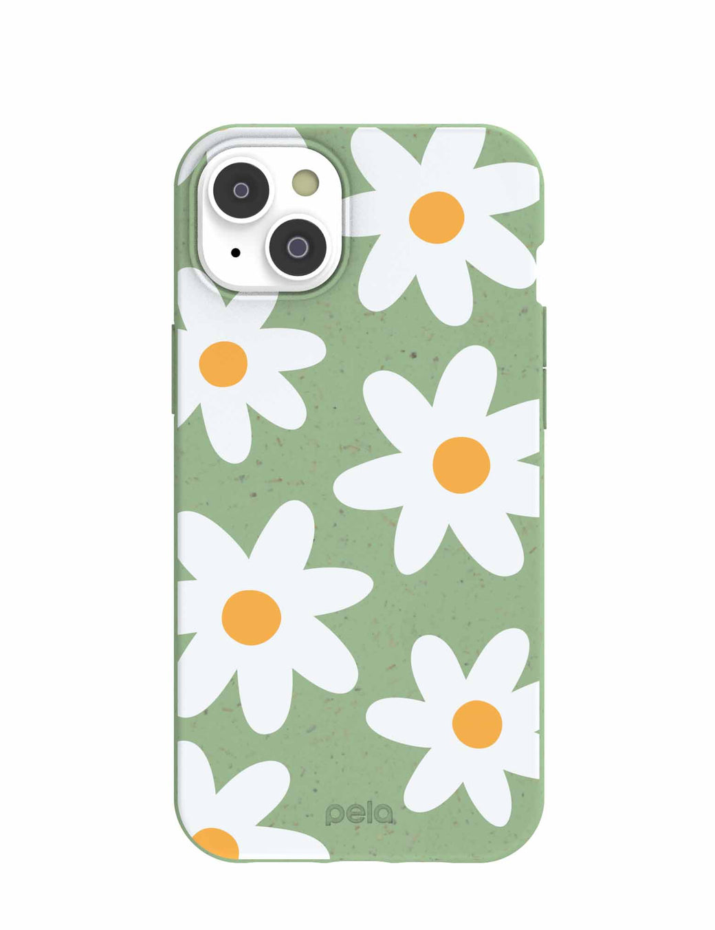 Sage Green Daisy iPhone 14 Plus Case with MagSafe Module