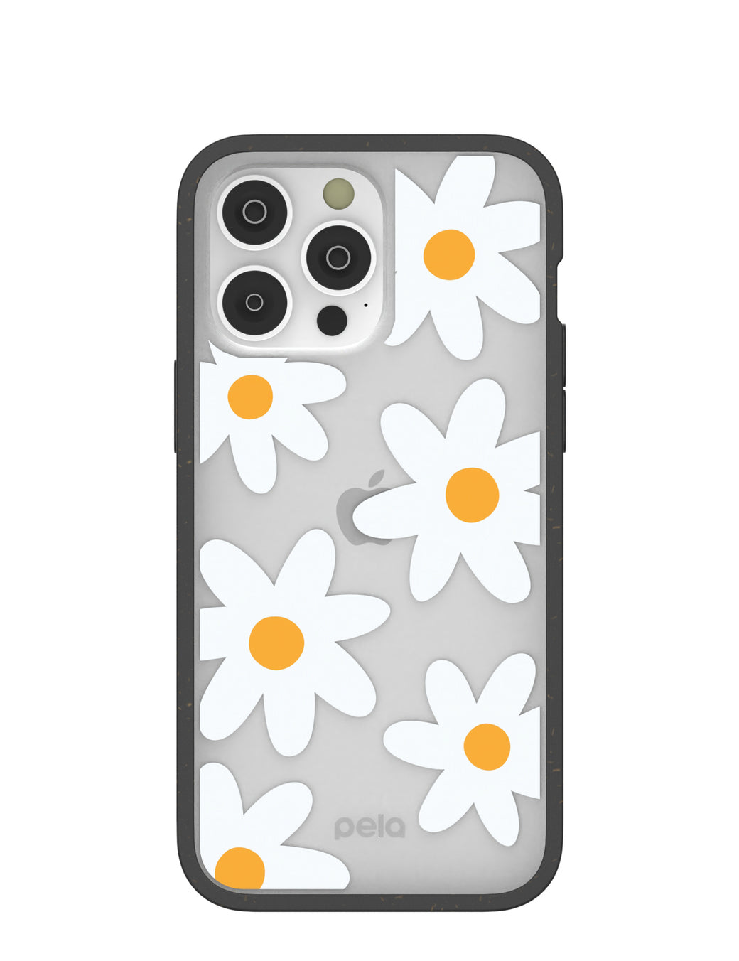 Clear Daisy iPhone 14 Pro Max Case With Black Ridge