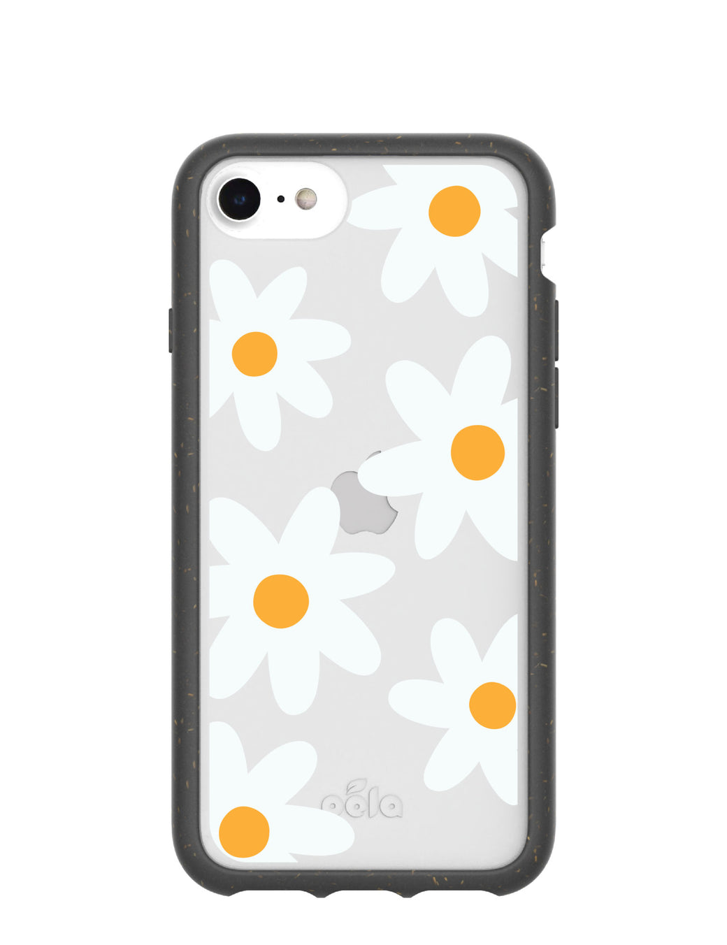 Clear Daisy iPhone 6/6s/7/8/SE Case With Black Ridge