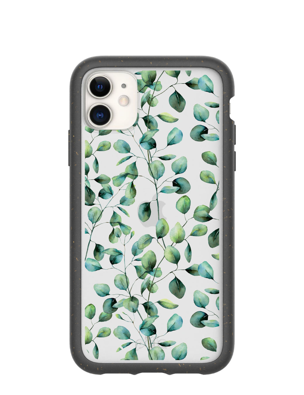 Clear Eucalyptus iPhone 11 Case With Black Ridge