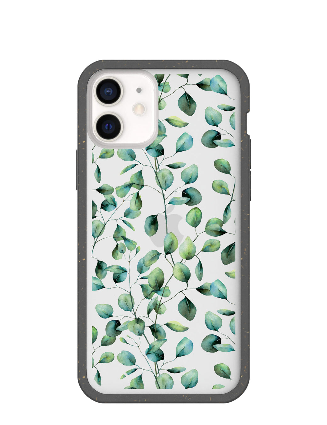 Clear Eucalyptus iPhone 12 Mini Case With Black Ridge