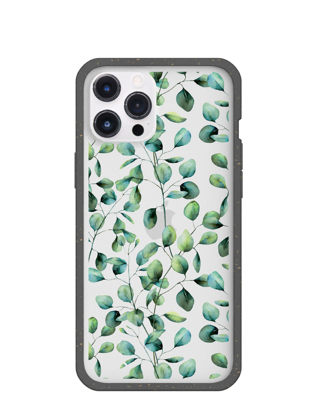 Clear Eucalyptus iPhone 12 Pro Max Case With Black Ridge