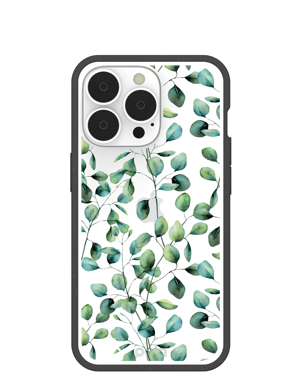Clear Eucalyptus iPhone 13 Pro Case With Black Ridge