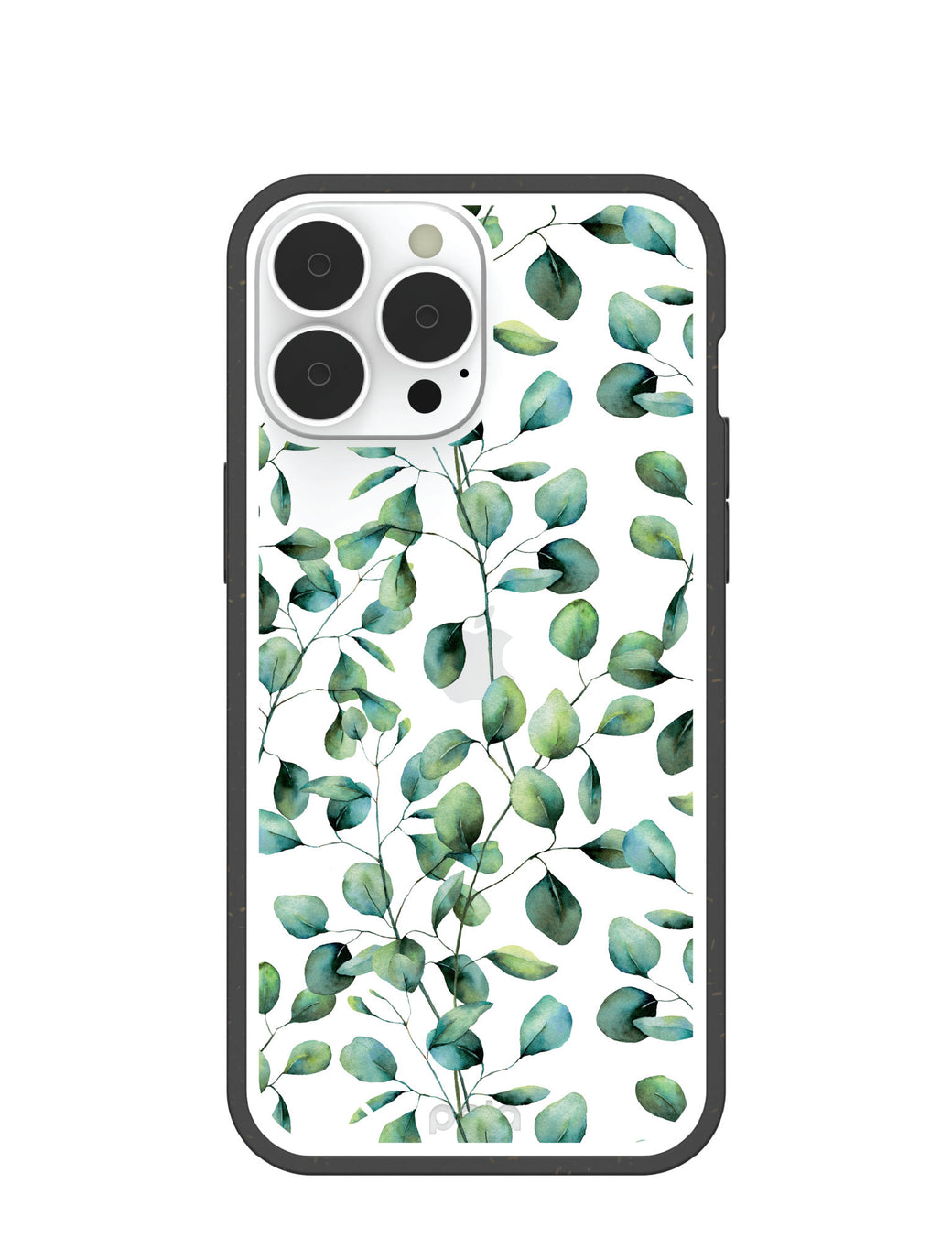 Clear Eucalyptus iPhone 13 Pro Max Case With Black Ridge