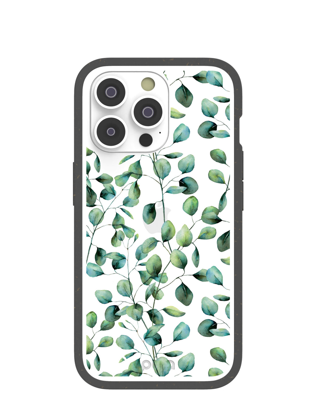 Clear Eucalyptus iPhone 14 Pro Case With Black Ridge