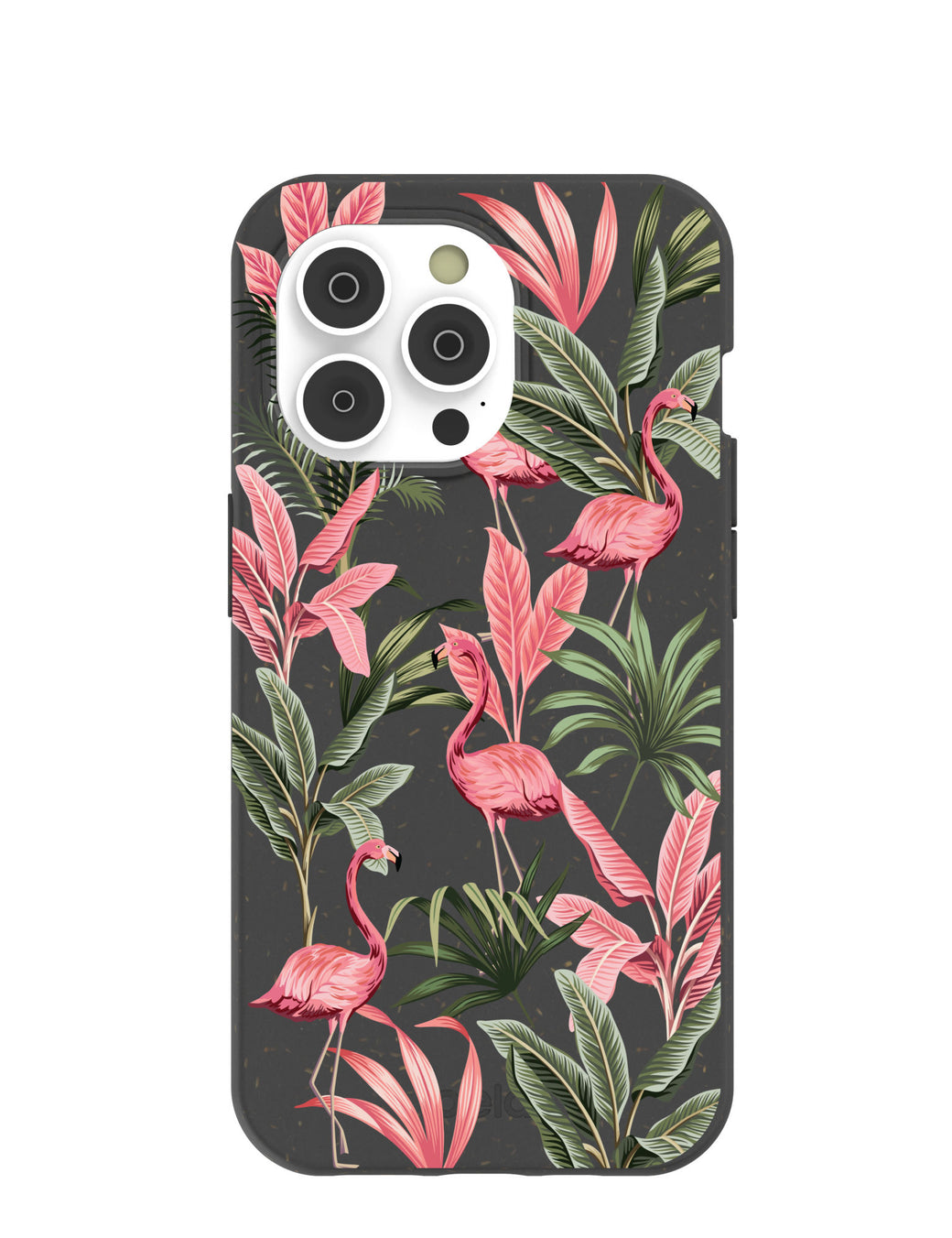 Black Flamingo Party iPhone 14 Pro Case with MagSafe Module