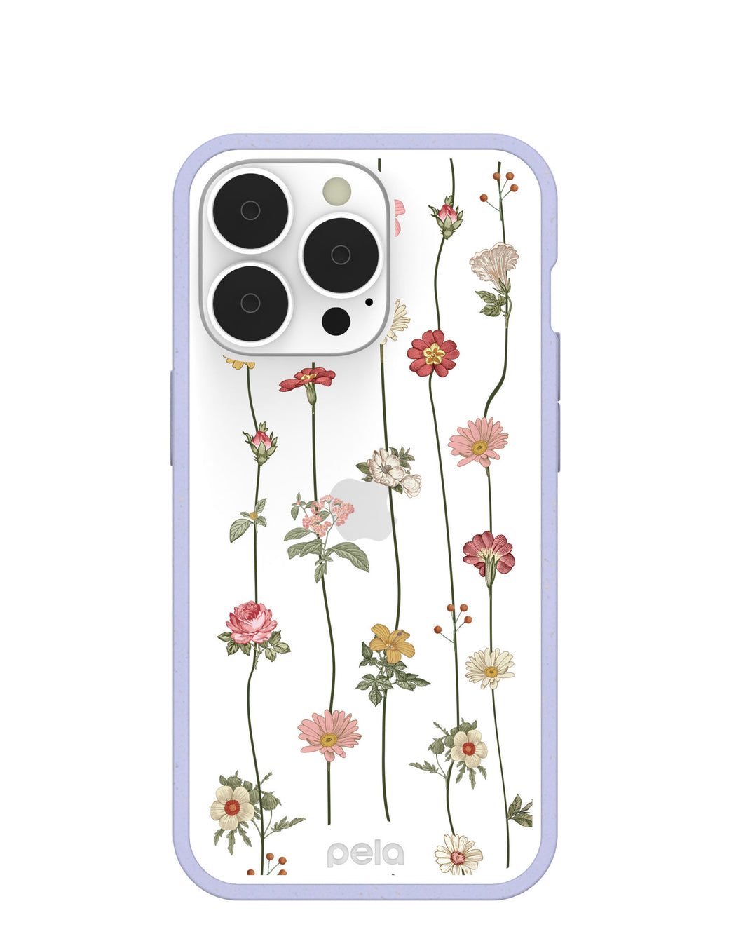 Clear Floral Vines iPhone 13 Pro Case With Lavender Ridge