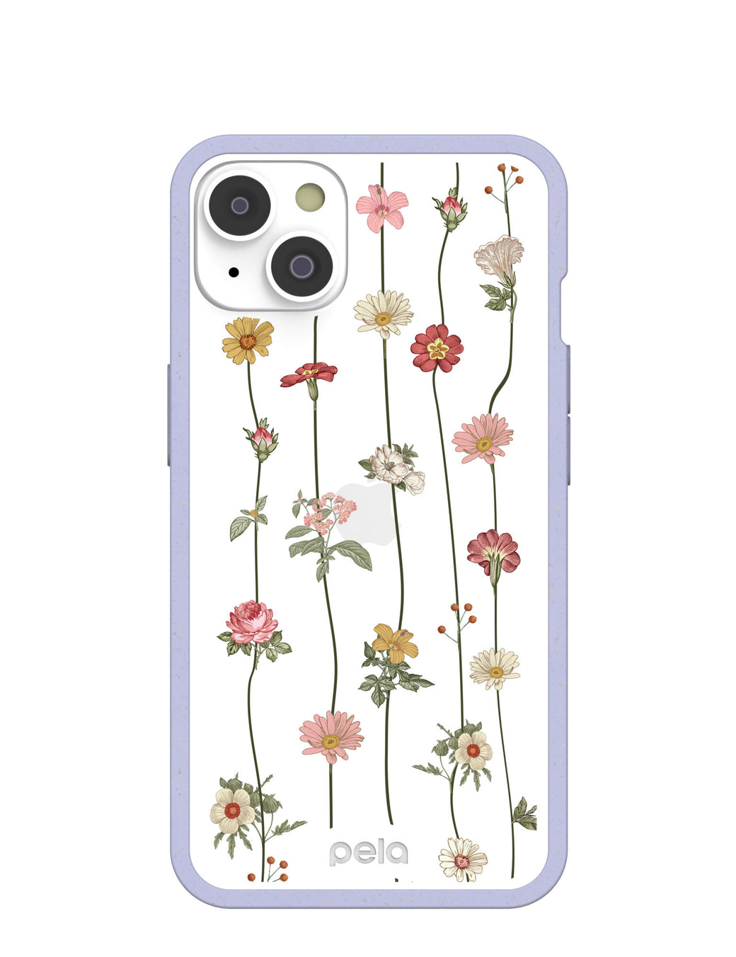 Clear Floral Vines iPhone 14 Case With Lavender Ridge