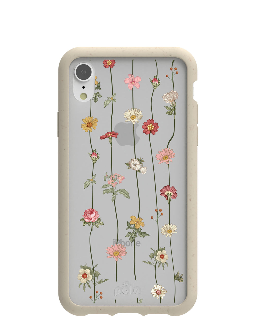 Clear Floral Vines iPhone XR Case With London Fog Ridge
