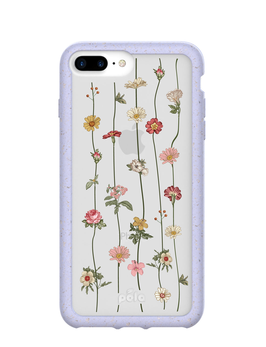 Clear Floral Vines iPhone Plus Case With Lavender Ridge