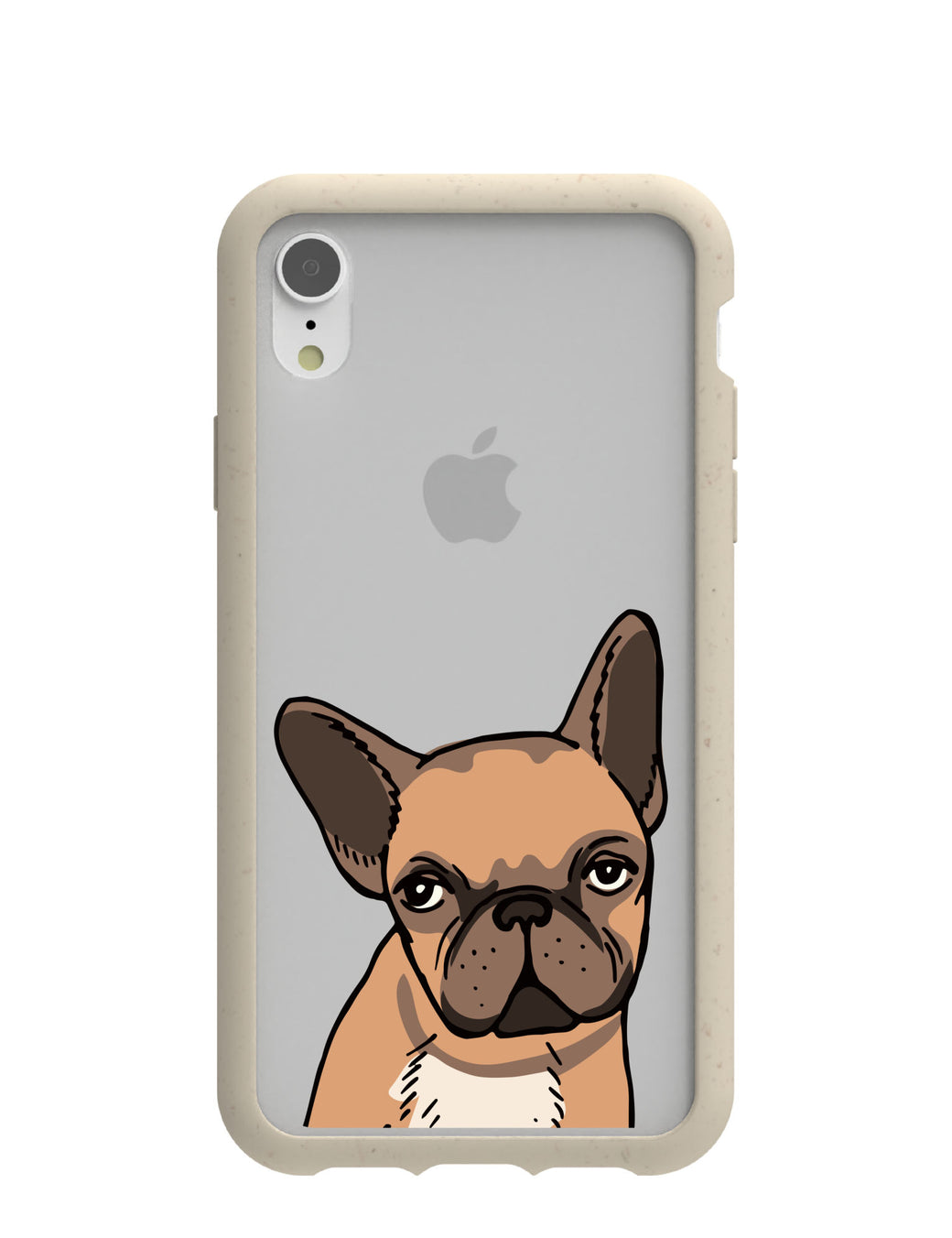 Clear Frenchie Portrait iPhone XR Case With London Fog Ridge