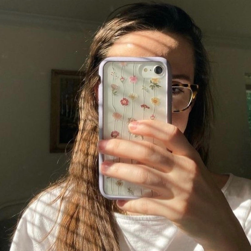 Clear Floral Vines iPhone 12 Mini Case With Lavender Ridge