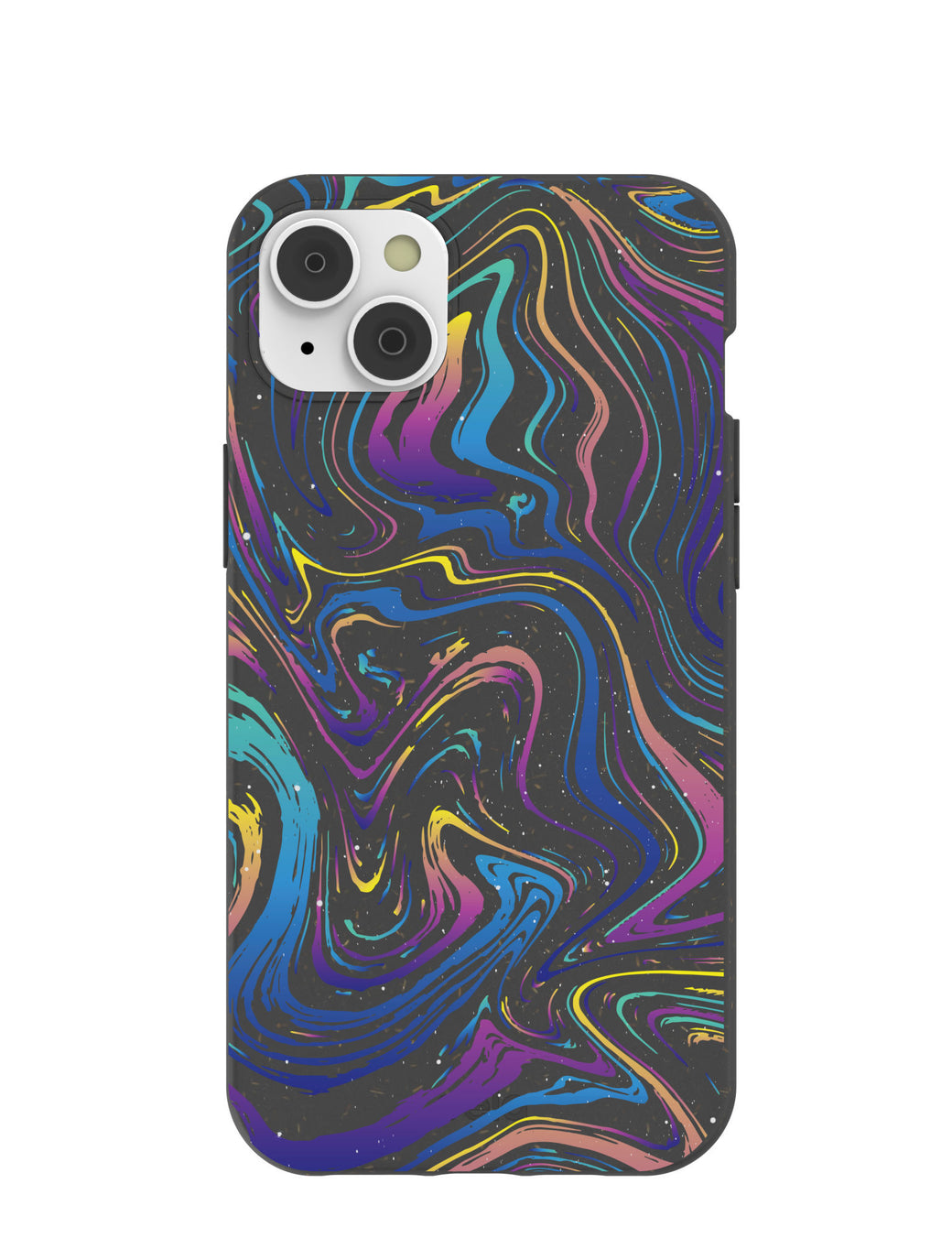 Black Galaxy Swirls iPhone 14 Plus Case with MagSafe Module