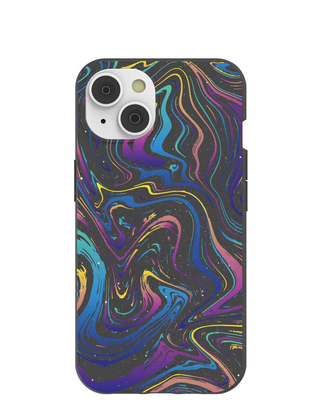 Black Galaxy Swirls iPhone 14 Case with MagSafe Module