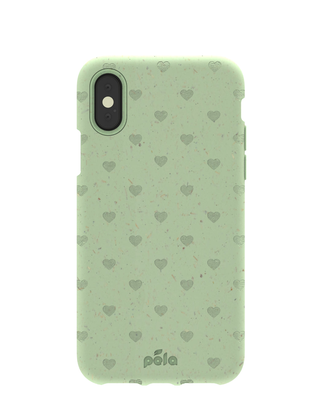 Sage Green Hearts iPhone X Case