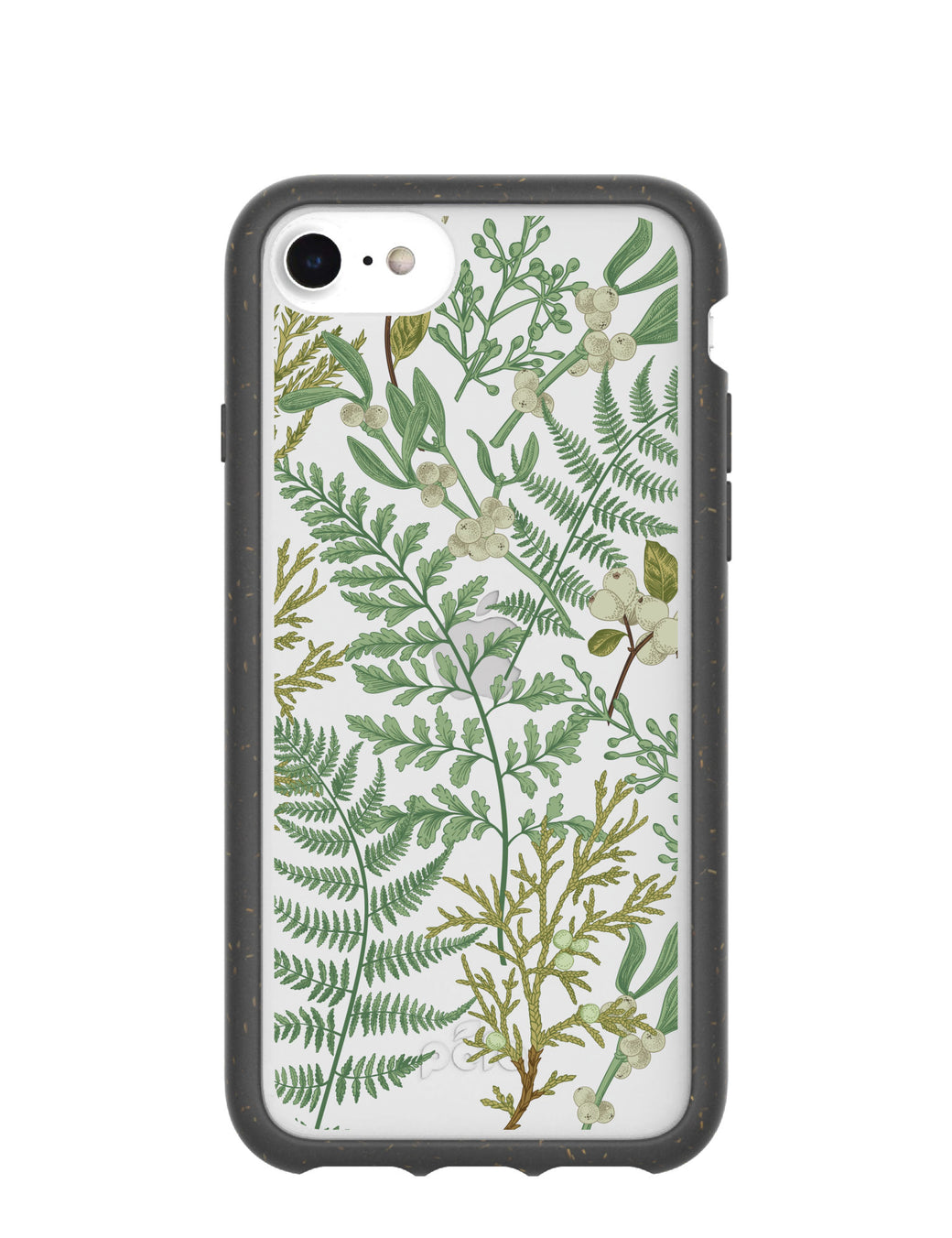 Clear Herbarium iPhone 6/6s/7/8/SE Case With Black Ridge