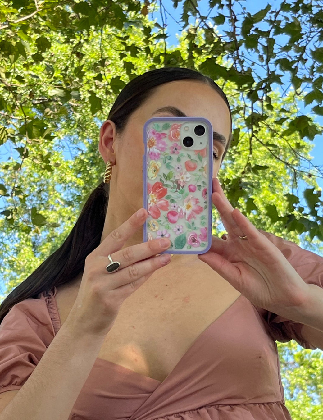 Clear Prairie Florals iPhone 6/6s/7/8/SE Case With Lavender Ridge