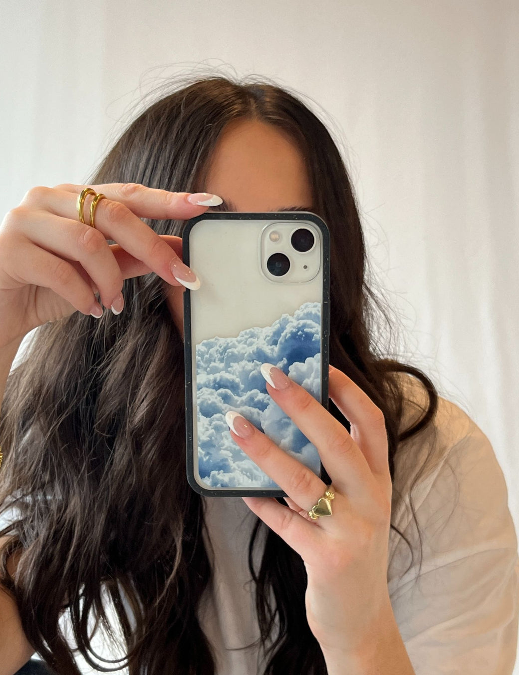 Clear Above the Clouds iPhone 14 Pro Case With Black Ridge