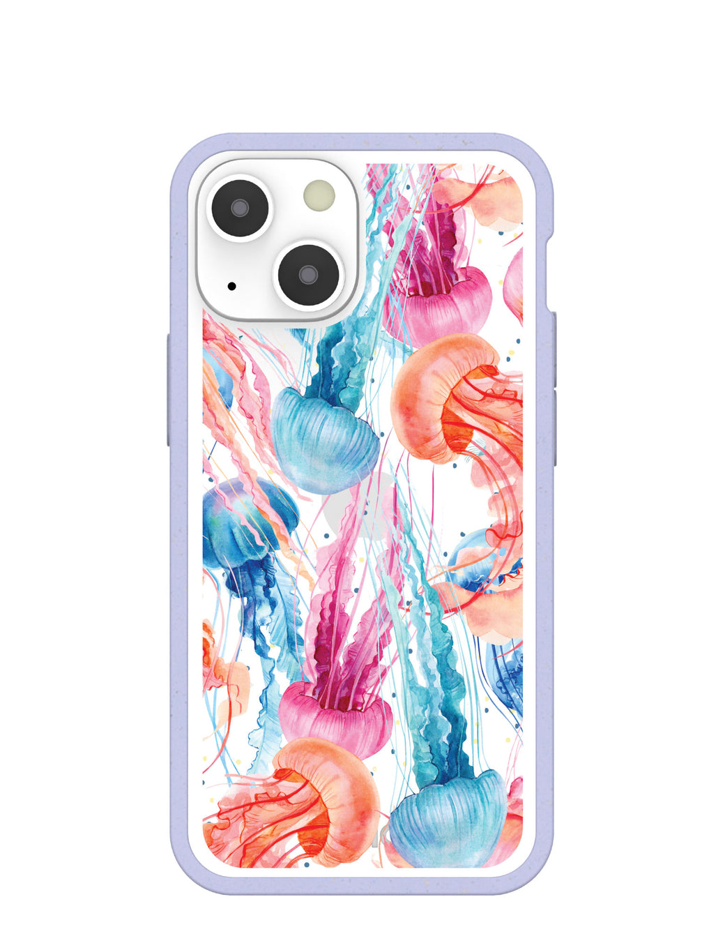 Clear Jellyfish iPhone 13 Mini Case With Lavender Ridge