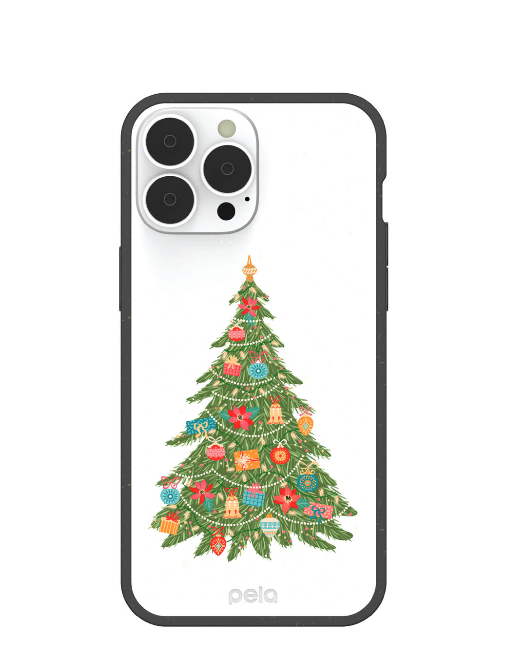 Clear Merry and Bright iPhone 13 Pro Max Case With Black Ridge