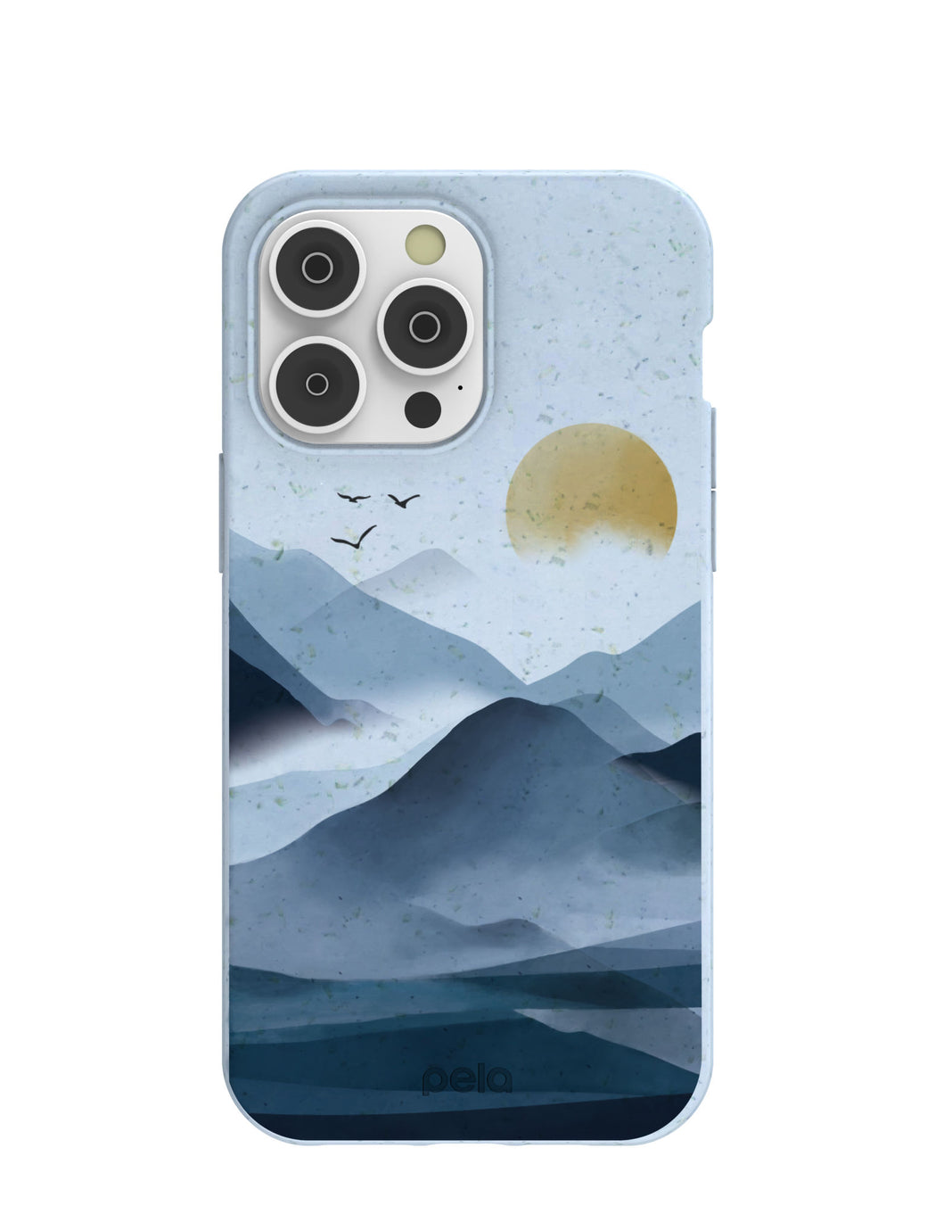 Powder Blue Misty Mountains iPhone 14 Pro Max Case with MagSafe Module
