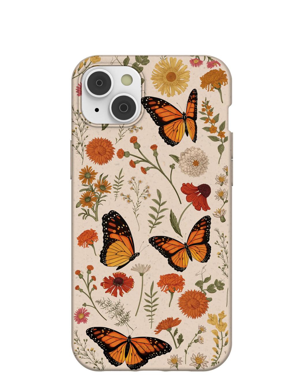 Seashell Monarch Butterfly iPhone 14 Plus Case with MagSafe Module