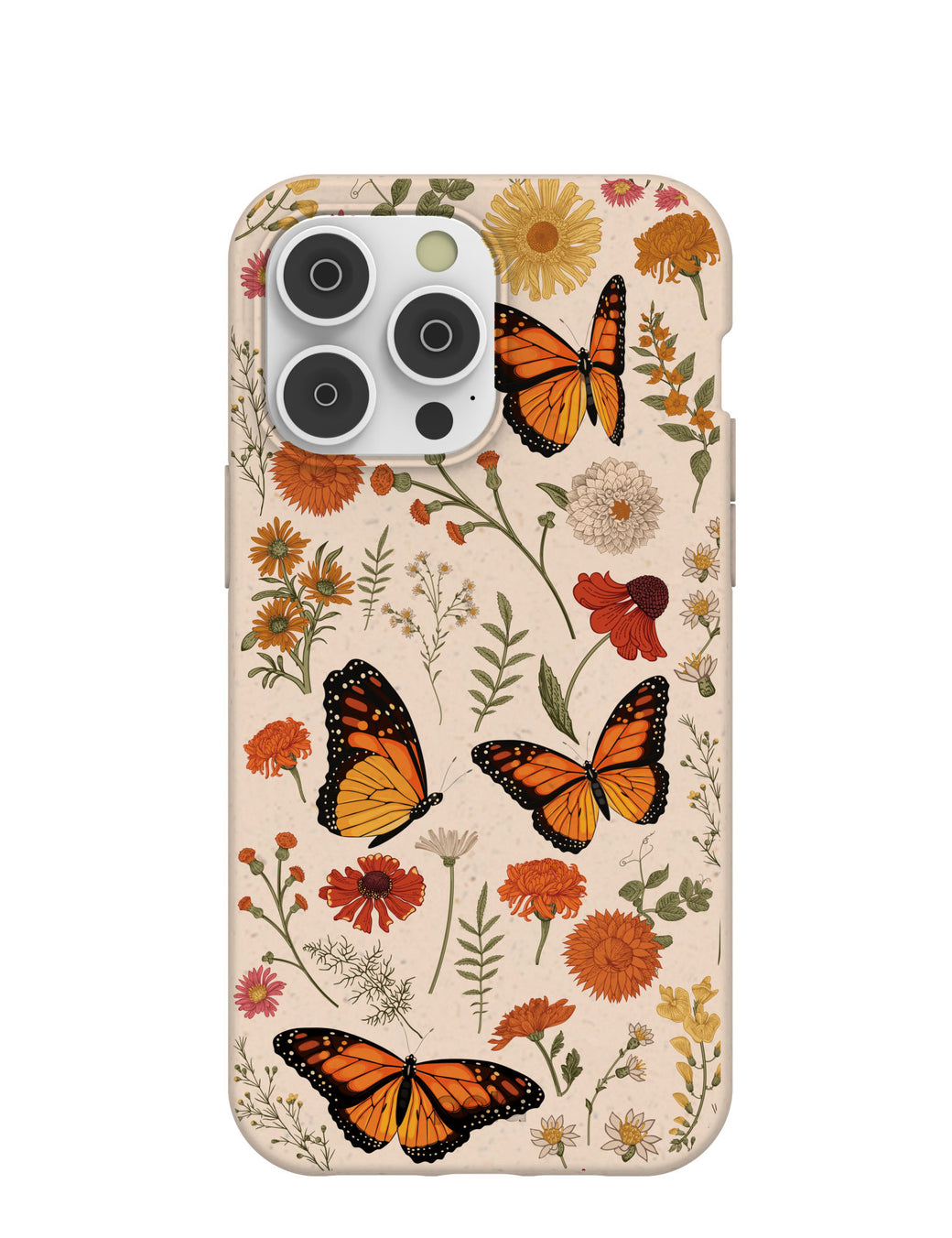 Seashell Monarch Butterfly iPhone 14 Pro Max Case with MagSafe Module