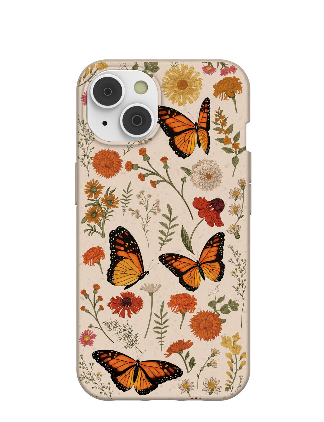 Seashell Monarch Butterfly iPhone 14 Case with MagSafe Module