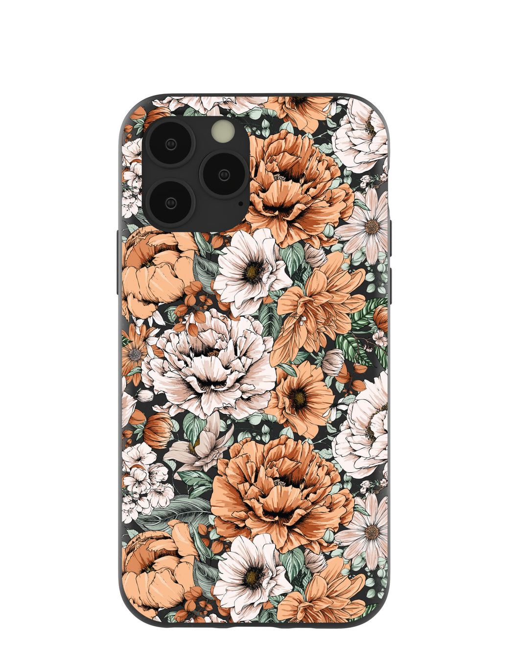 Black Peachy Peonies iPhone 11 Pro Case