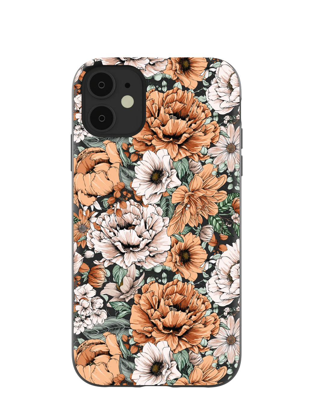 Black Peachy Peonies iPhone 11 Case