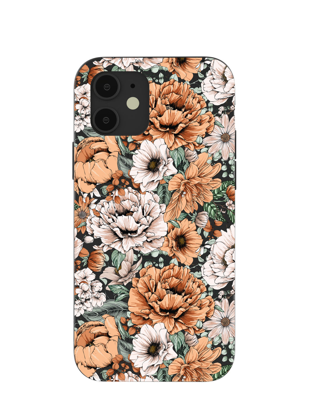 Black Peachy Peonies iPhone 12/ iPhone 12 Pro Case
