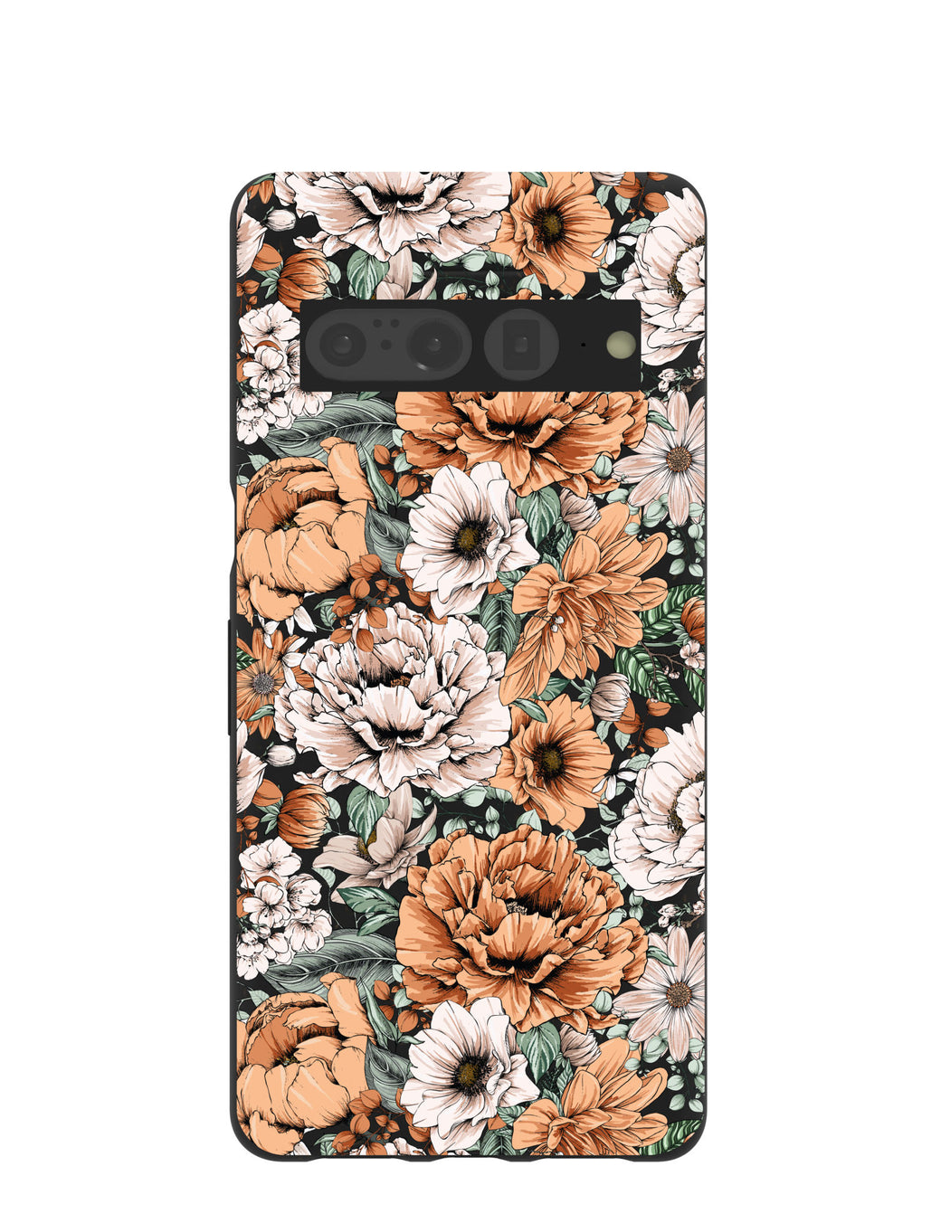 Black Peachy Peonies Google Pixel 7 Pro Case