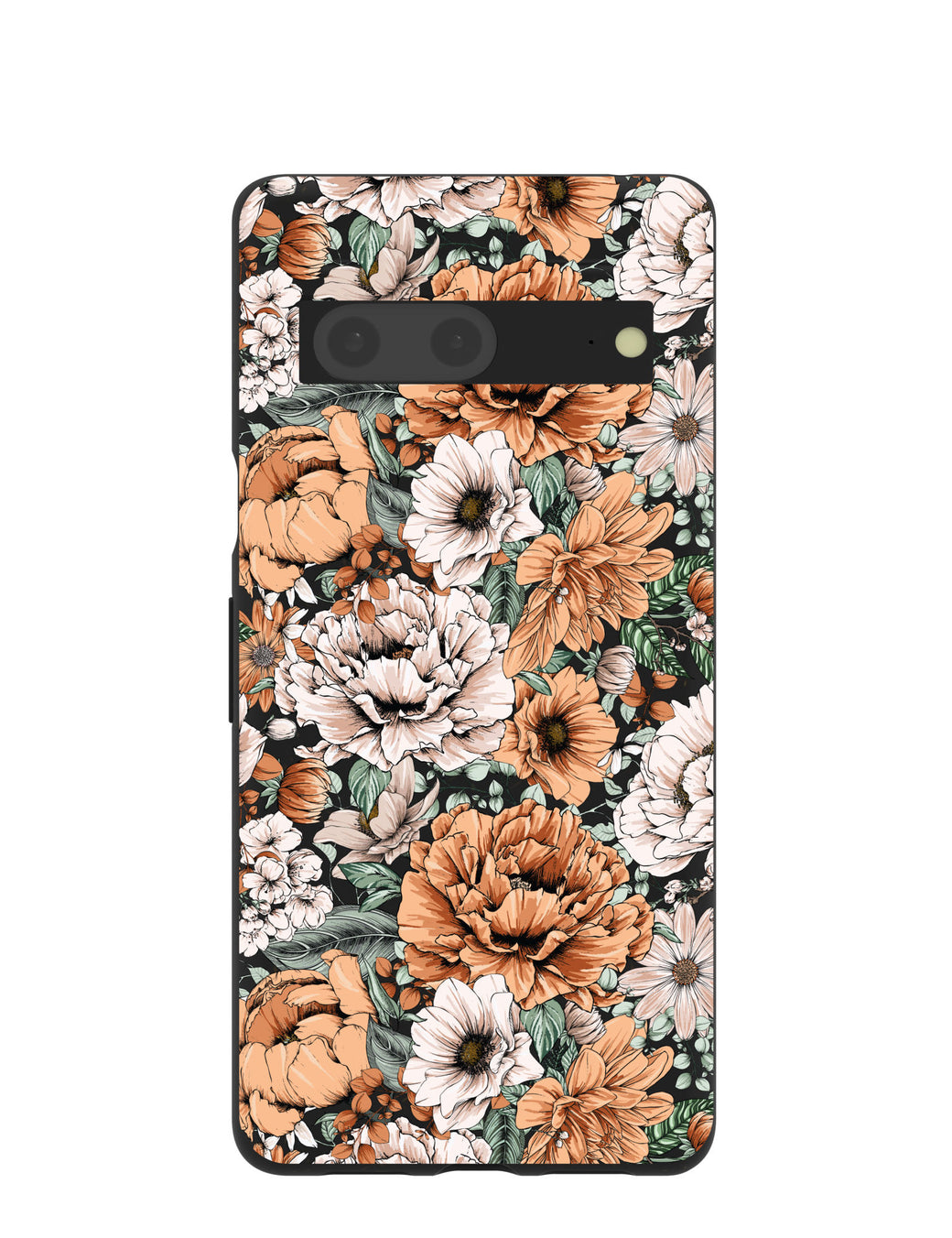 Black Peachy Peonies Google Pixel 7 Case