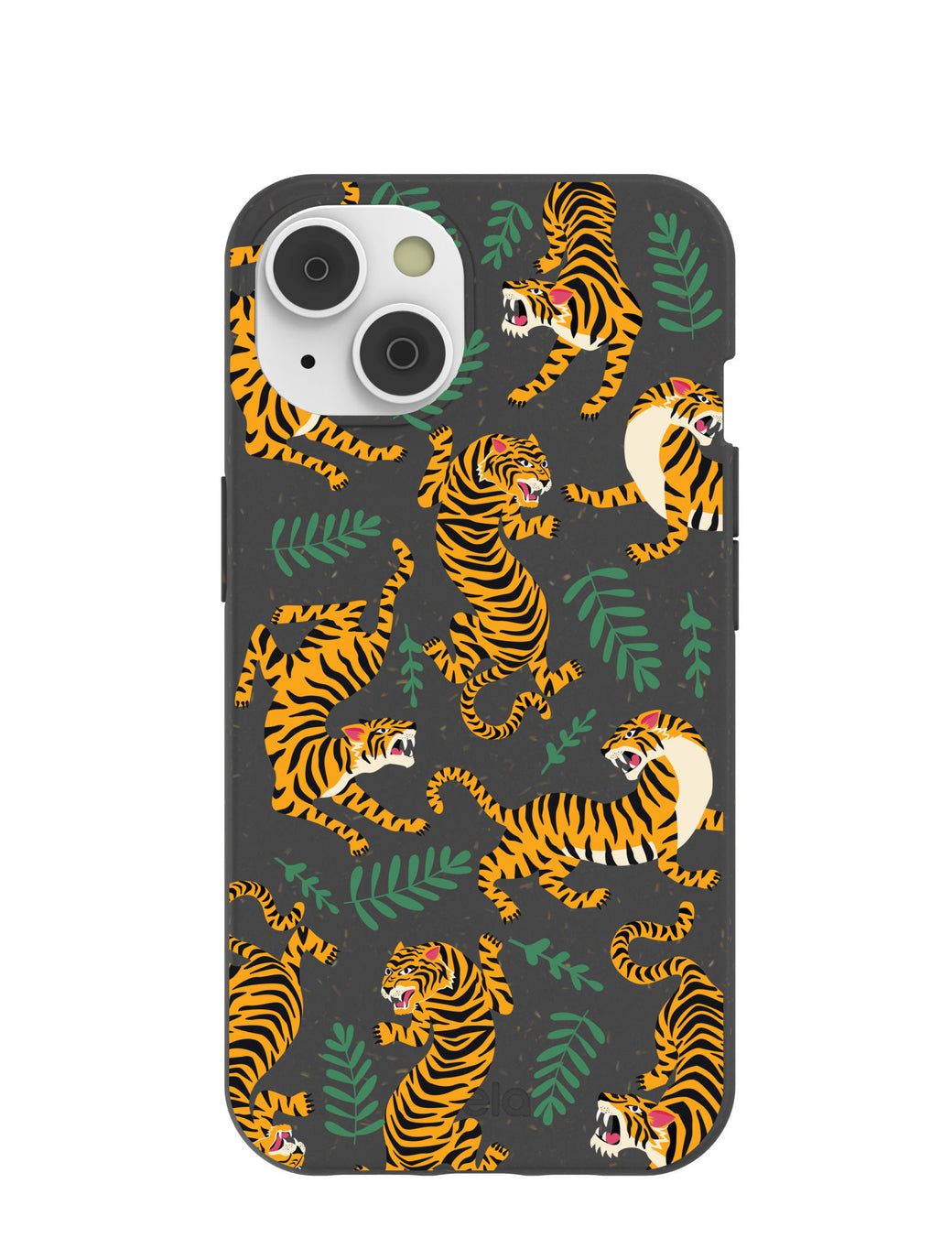 Black Playful Tigers iPhone 14 Case with MagSafe Module