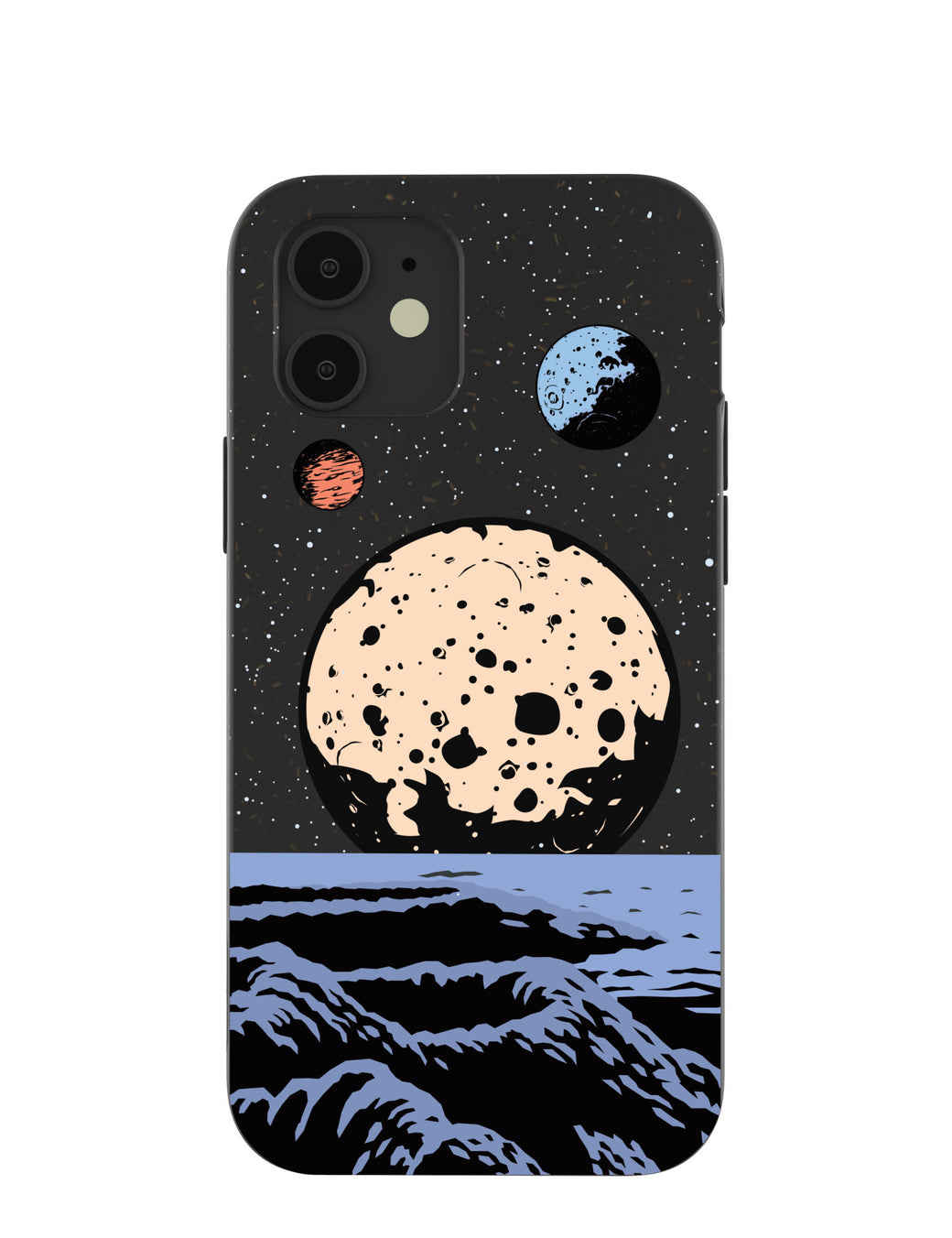 Black Retro Moon iPhone 12/ iPhone 12 Pro Case