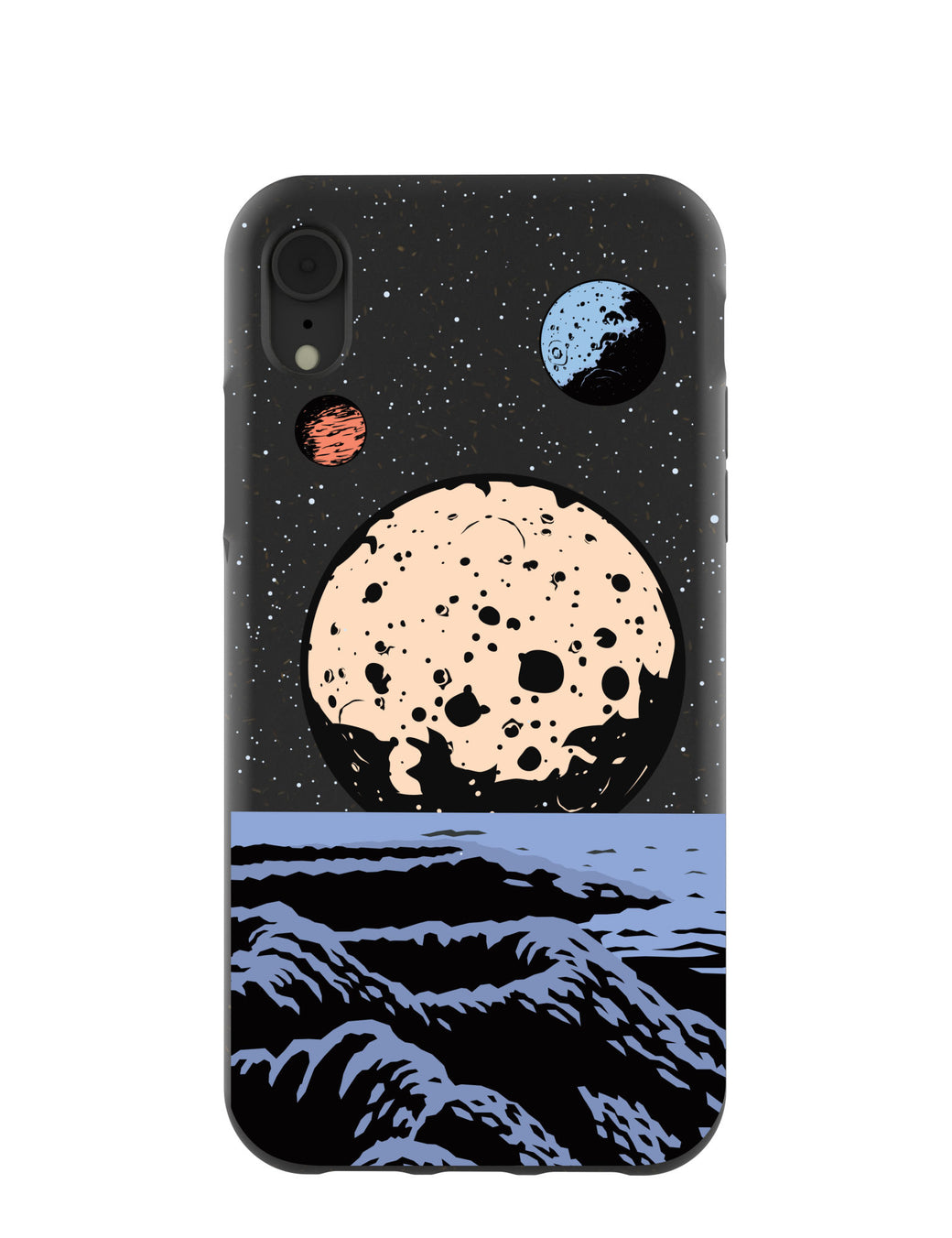 Black Retro Moon iPhone XR Case