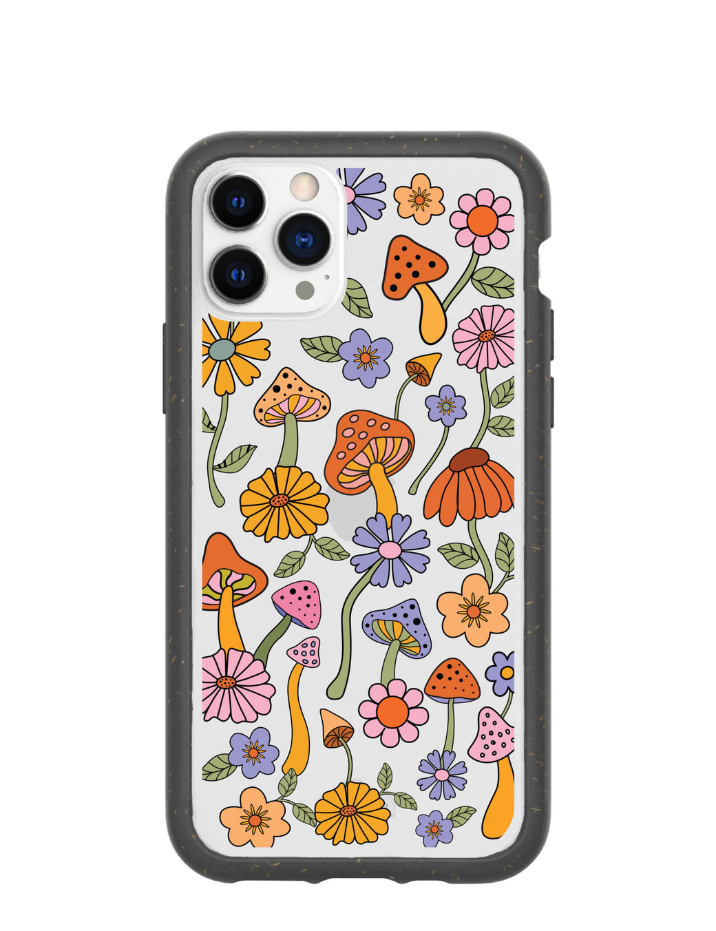 Clear Shrooms and Blooms iPhone 11 Pro Case With Black Ridge