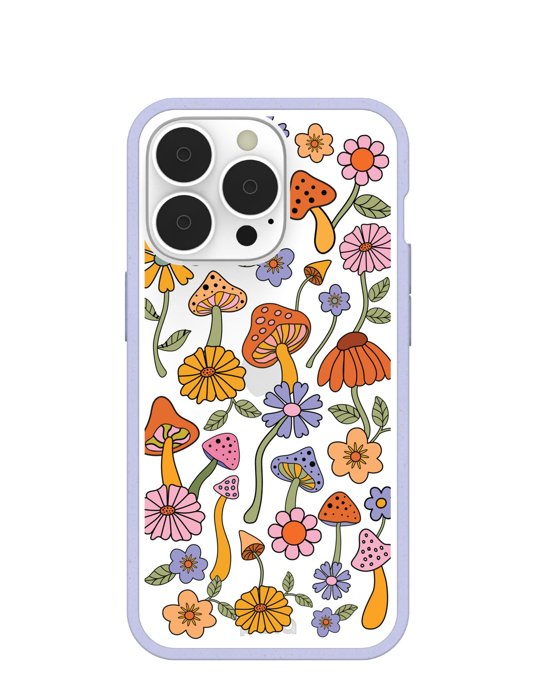 Clear Shrooms and Blooms iPhone 13 Pro Case With Lavender Ridge