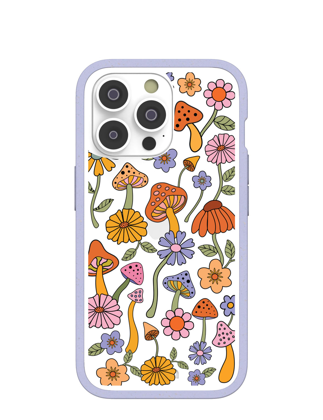 Clear Shrooms and Blooms iPhone 14 Pro Case With Lavender Ridge
